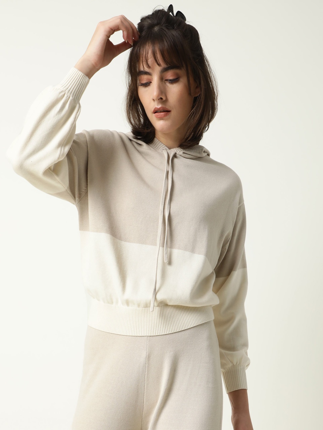 

RAREISM Striped Cotton Pullover, Beige