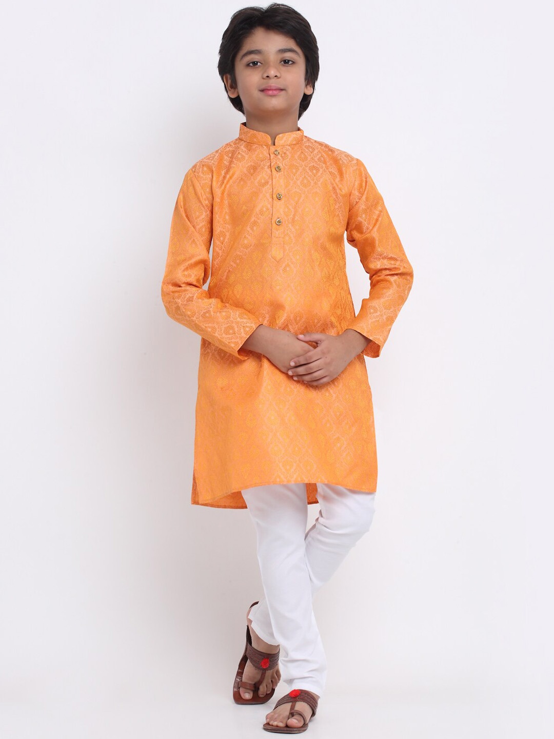 

KRAFT INDIA Boys Ethnic Motifs Woven Design Kurta, Peach