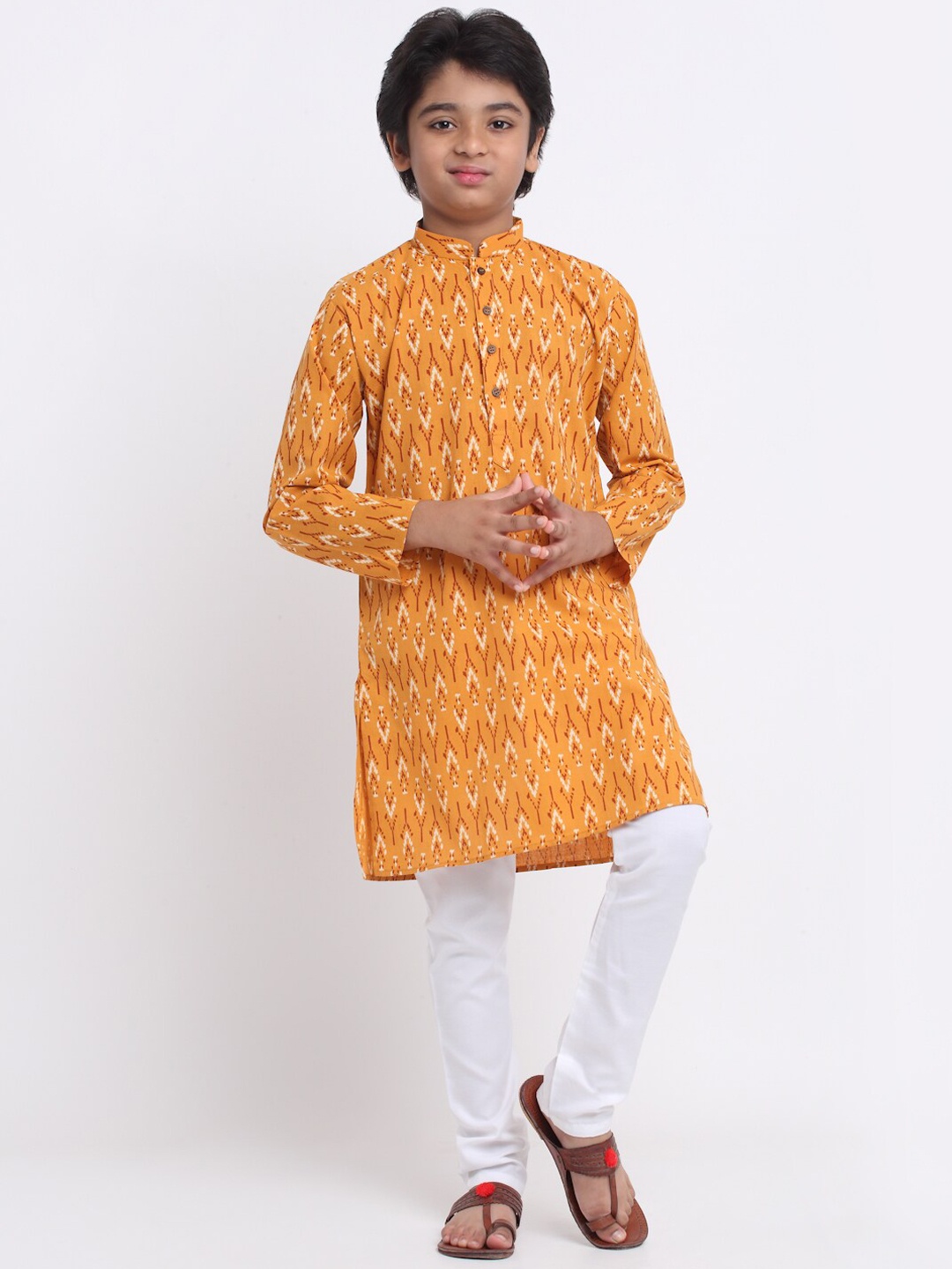 

KRAFT INDIA Boys Ethnic Motifs Printed Cotton Kurta, Yellow