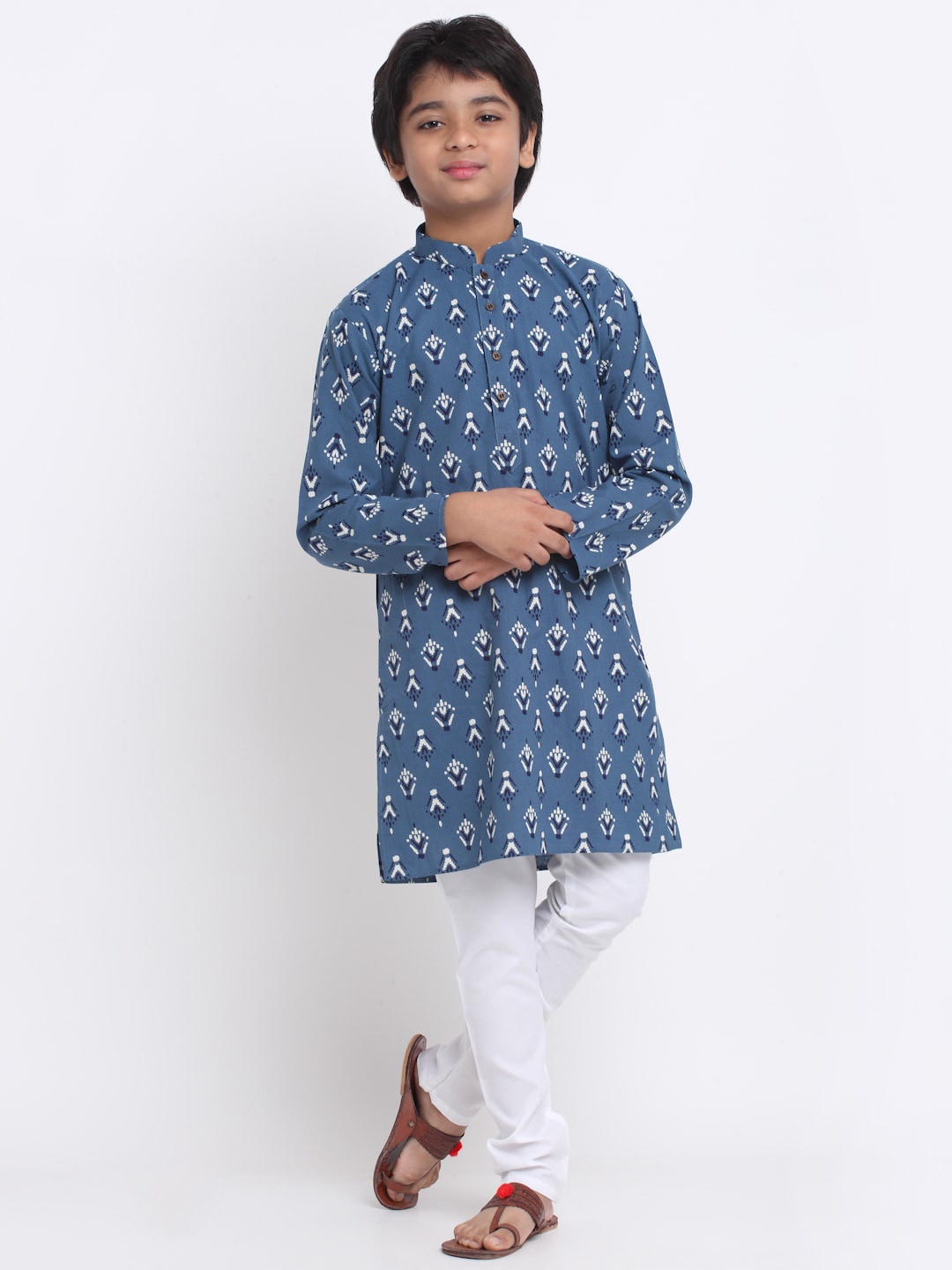 

KRAFT INDIA Boys Ethnic Motifs Printed Cotton Kurta, Blue