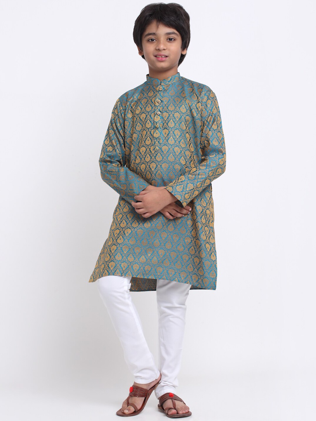 

KRAFT INDIA Boys Ethnic Motifs Woven Design Kurta, Blue