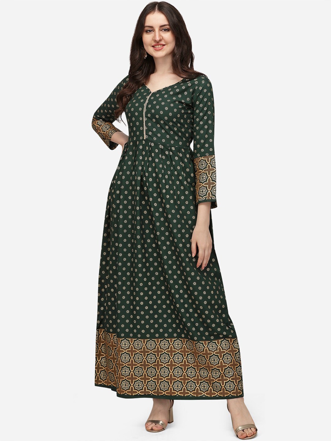 

Florence Ethnic Motifs Printed Kurta with Palazzos, Green