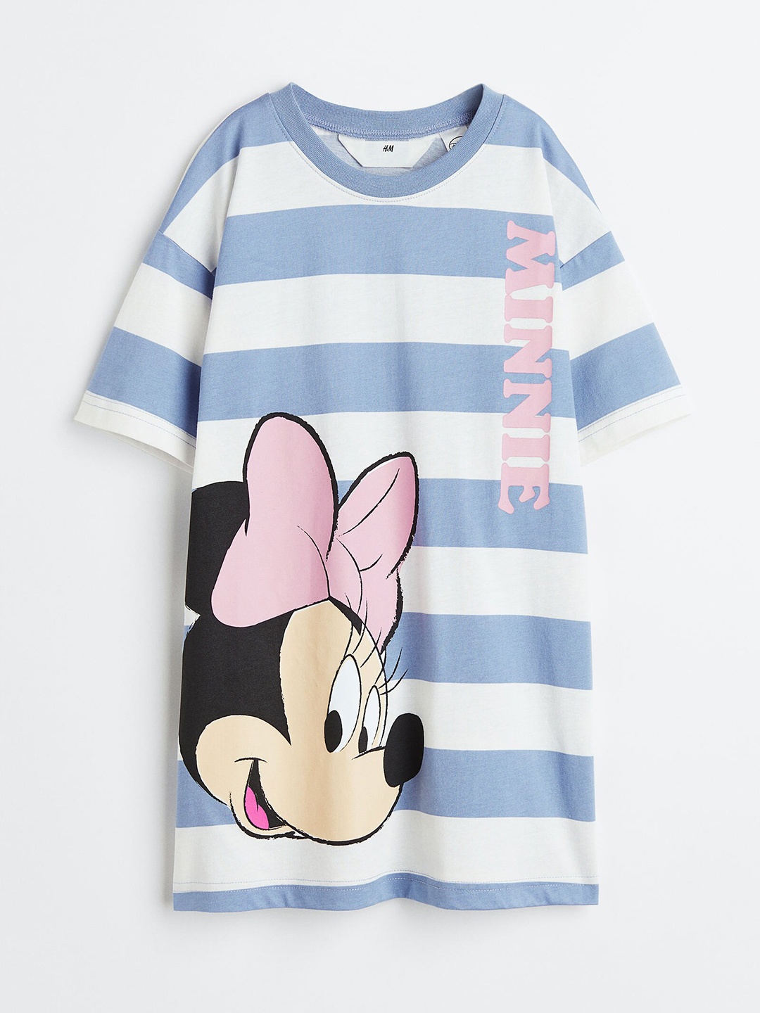 

H&M Girls Oversized Printed Pure Cotton Nightdress, Blue