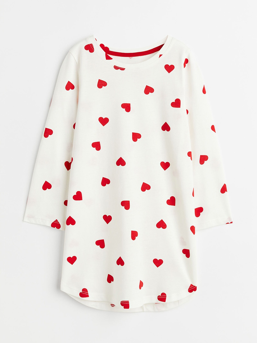 

H&M Girls Long-Sleeved Printed Pure Cotton Nightdress, White