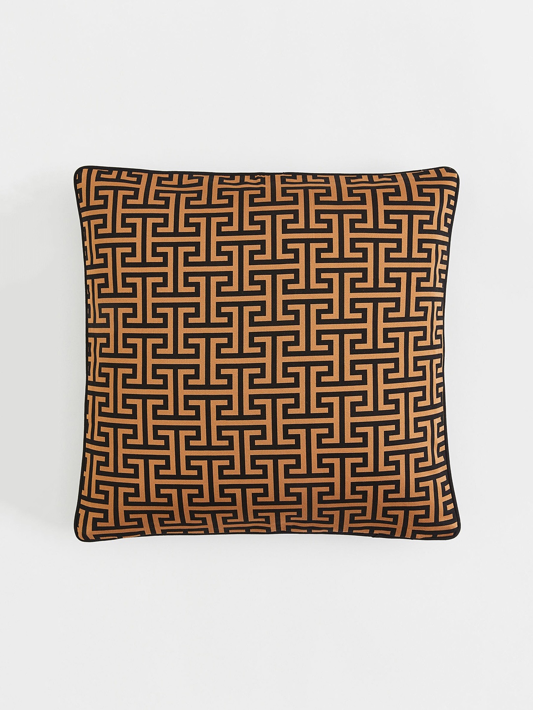 

H&M Brown Patterned Pure Cotton Cushion Cover