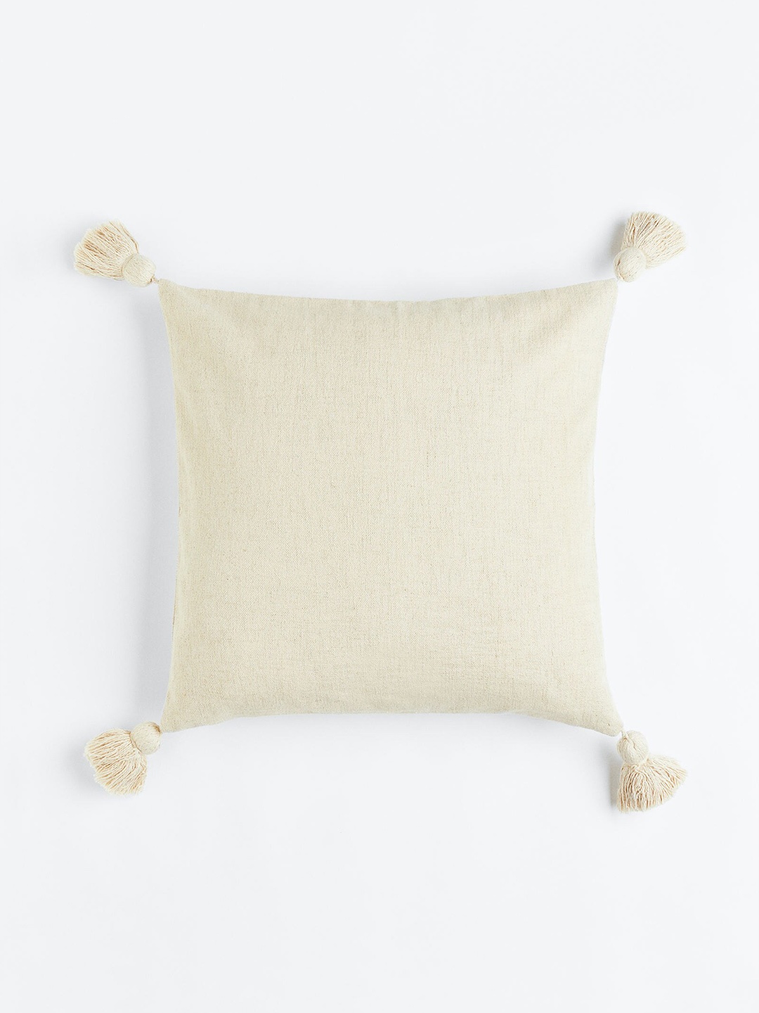 

H&M Beige Tasseled Cushion Cover