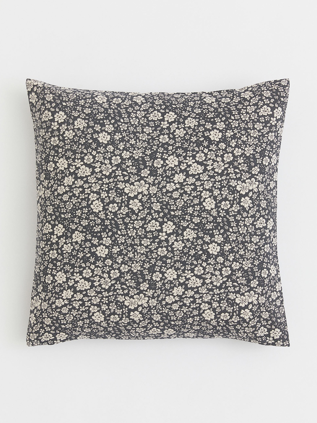 

H&M Grey Floral Pure Cotton Cushion Cover