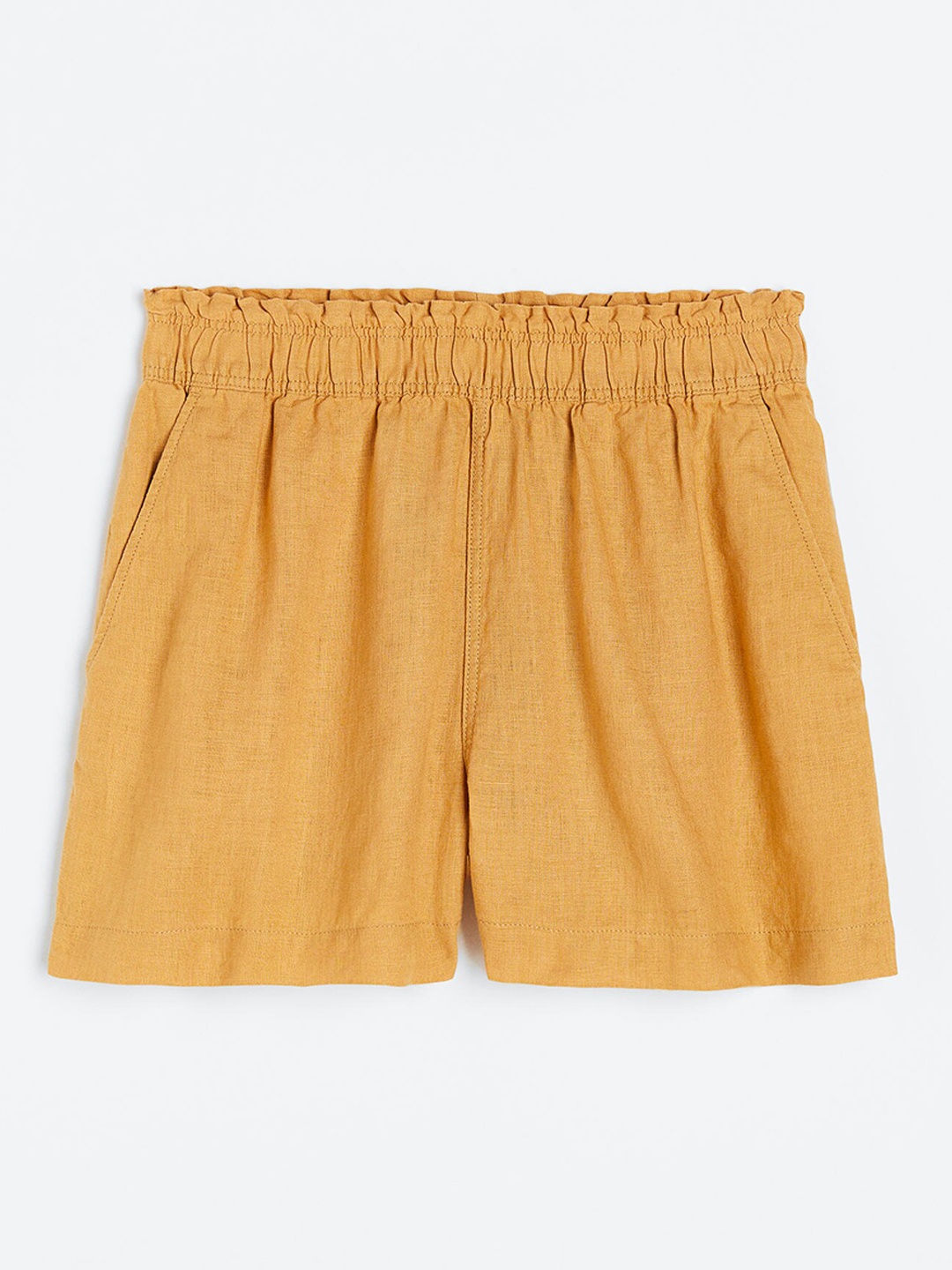 

H&M Women Pure Linen Shorts, Brown