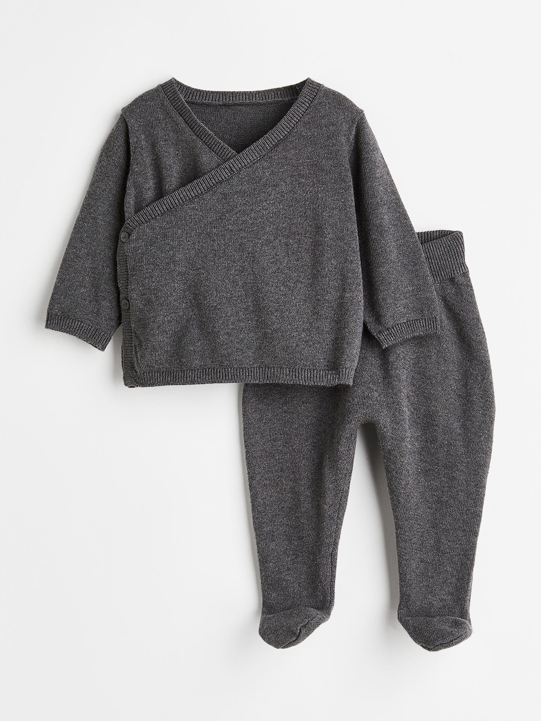 

H&M Infant Boys 2-Piece Knitted Cotton Set, Grey