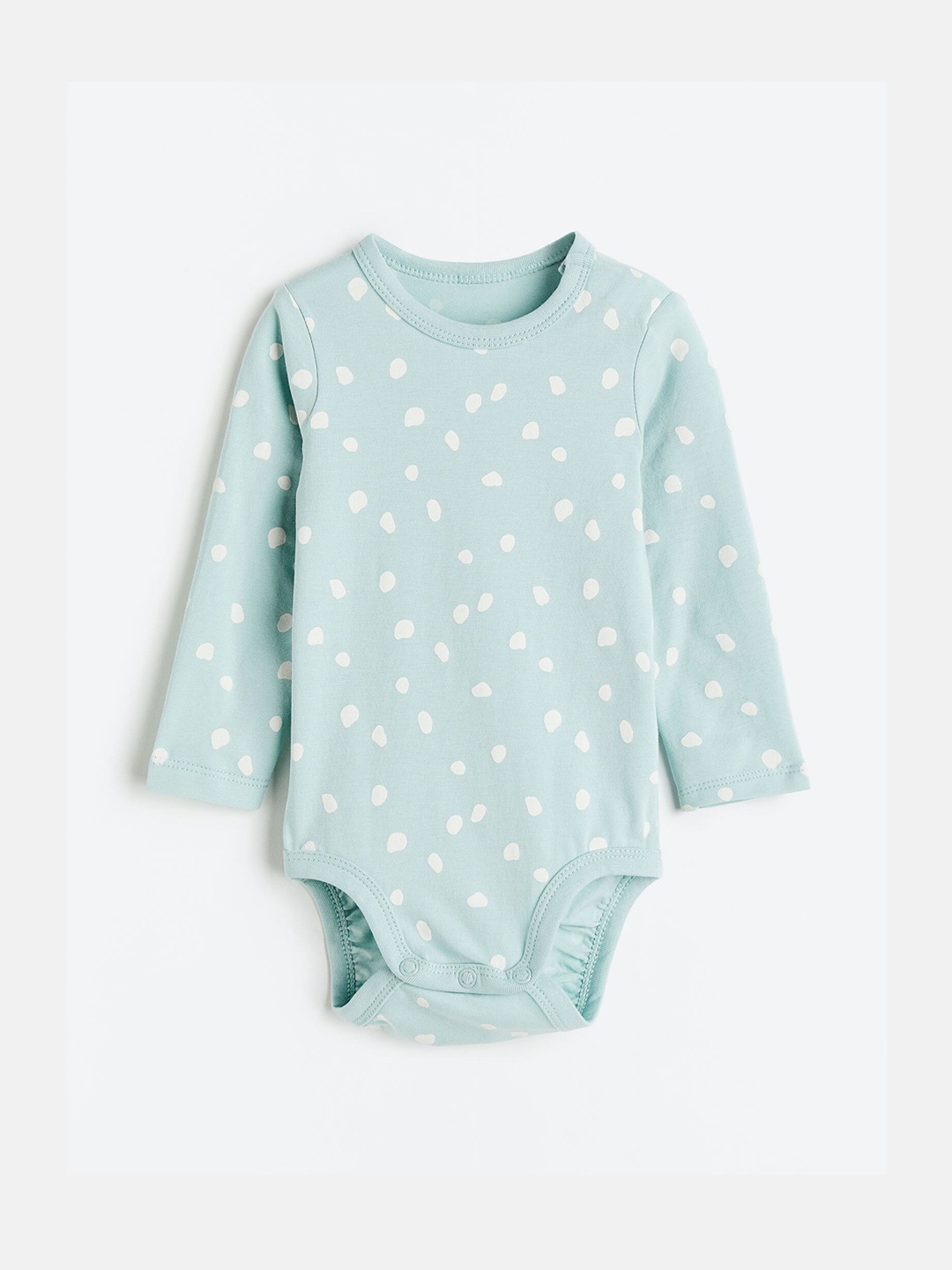

H&M Boys Long-Sleeved Bodysuit, Turquoise blue
