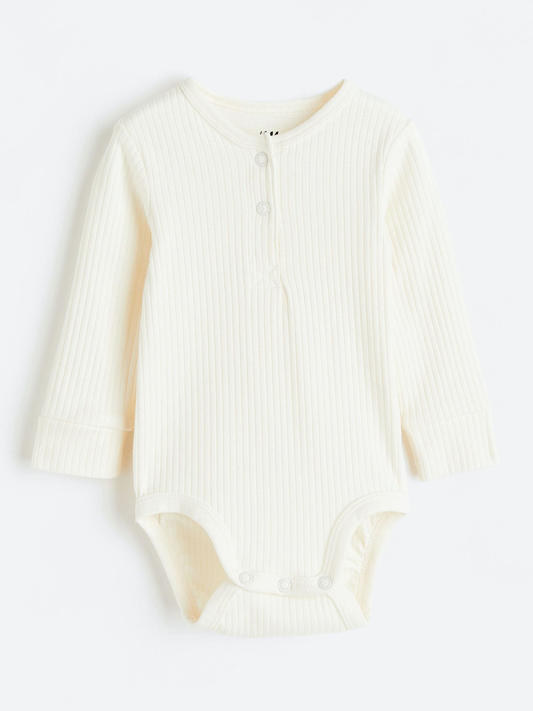 

H&M Infants Boys Henley Bodysuit, Off white