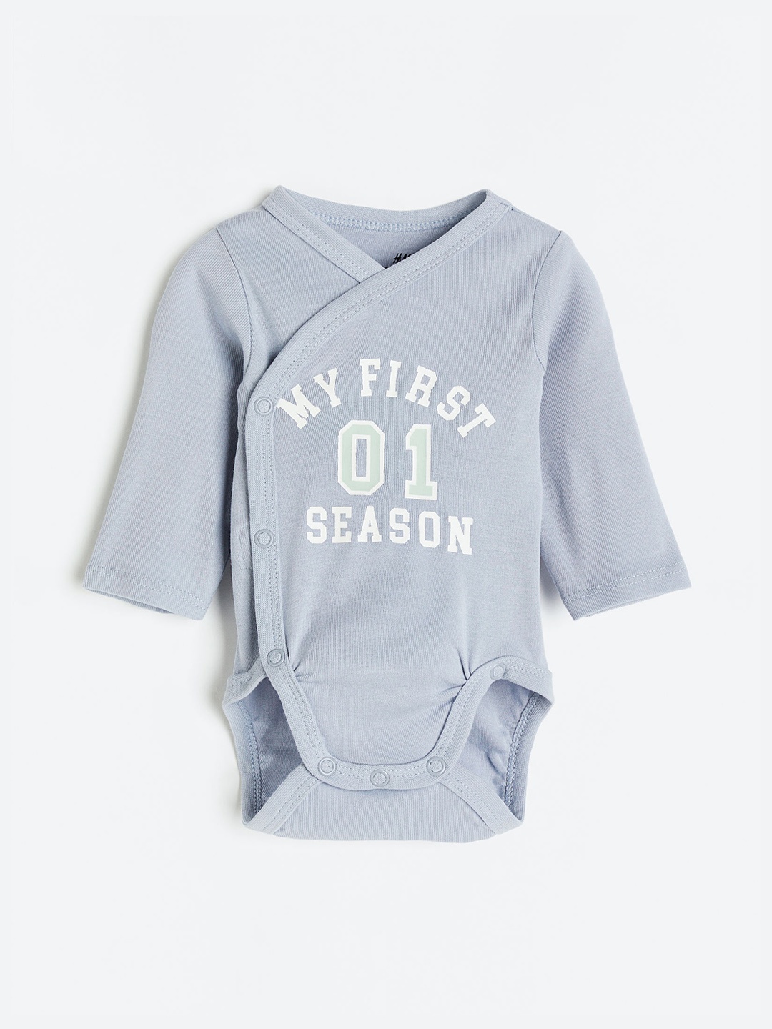 

H&M Infant Boys Wrapover Bodysuit, Blue
