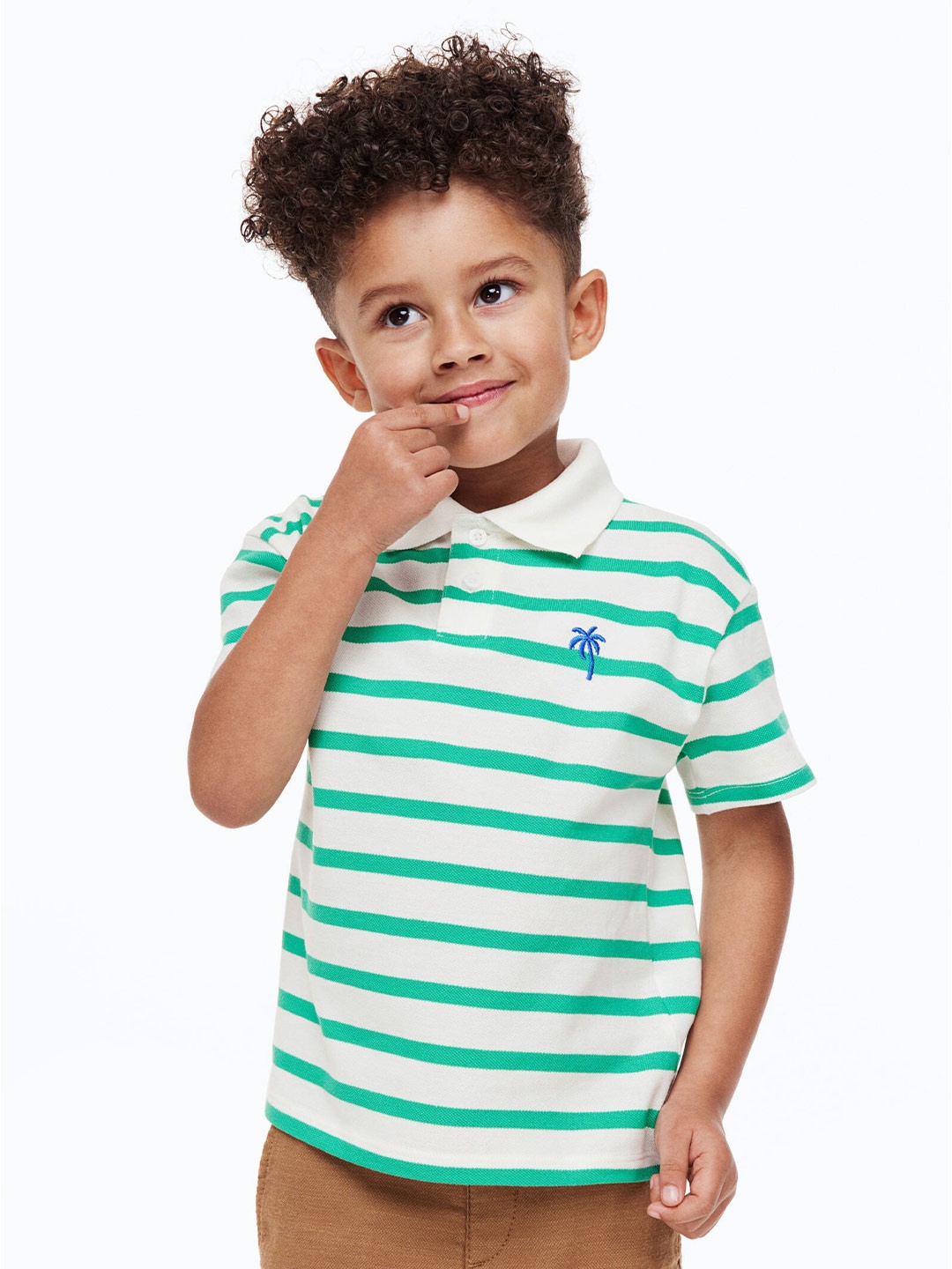 

H&M Boys Cotton Polo Shirt, Green