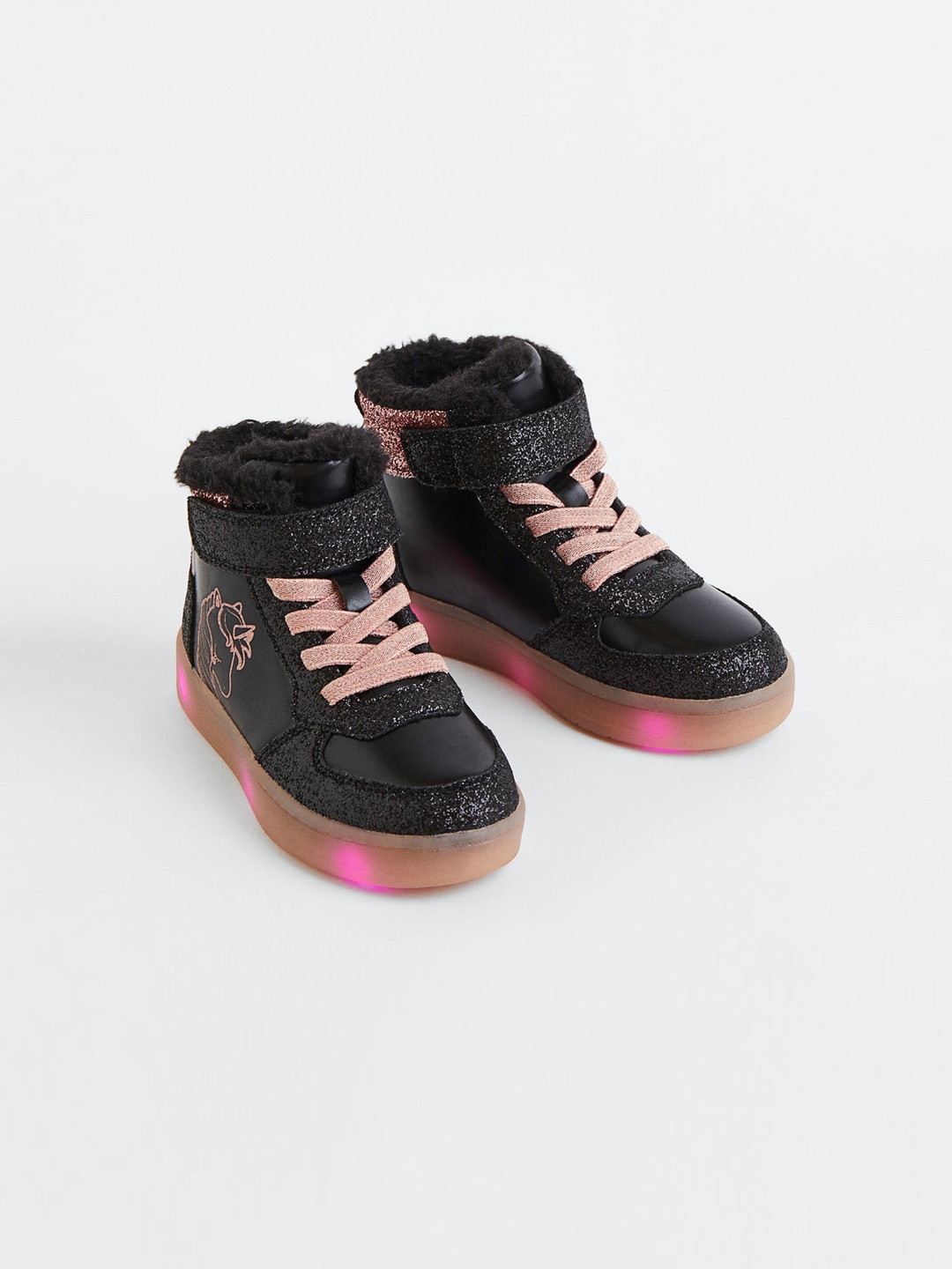 

H&M Girls Flashing Hi-Top Trainers, Black