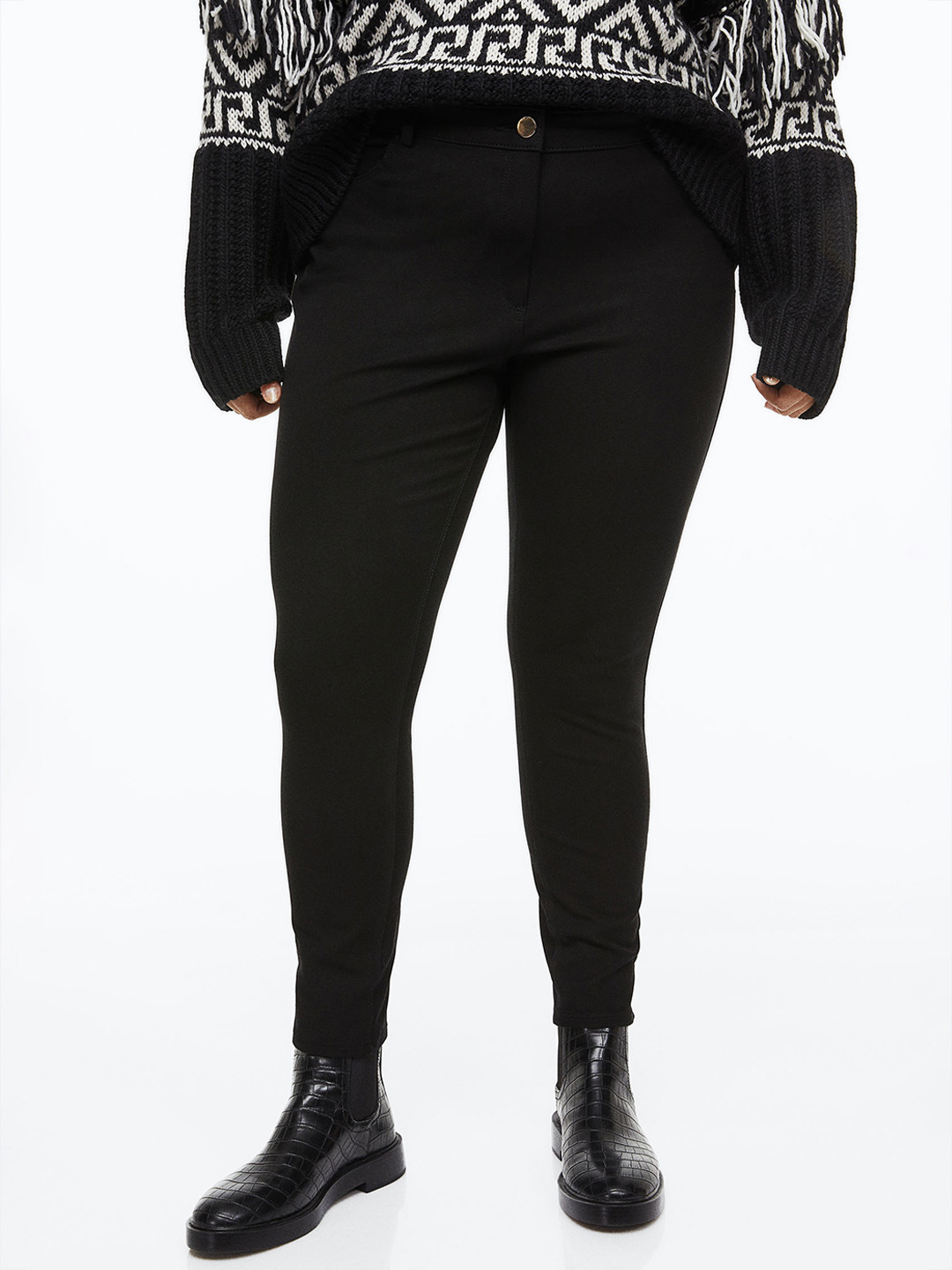

H&M Women H&M Slim Fit Twill Trousers, Black