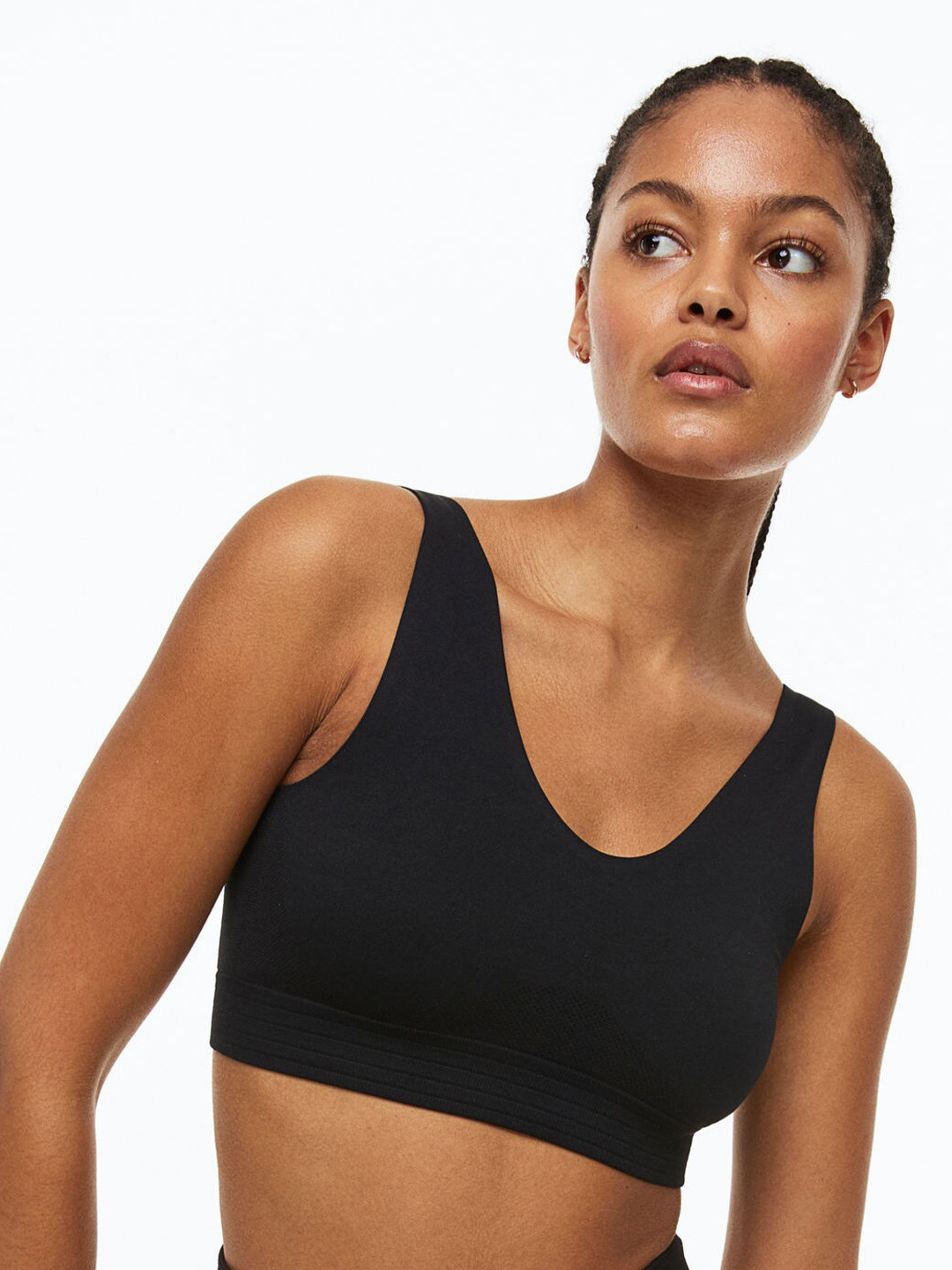 

H&M DryMove Seamless Sports Bra, Black