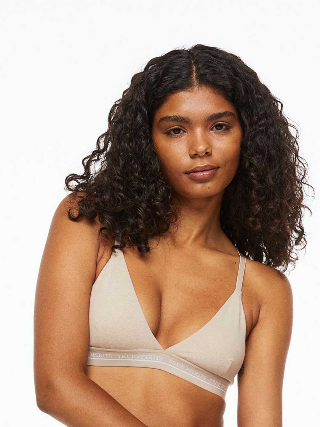 

H&M Cotton Bra Top, Beige
