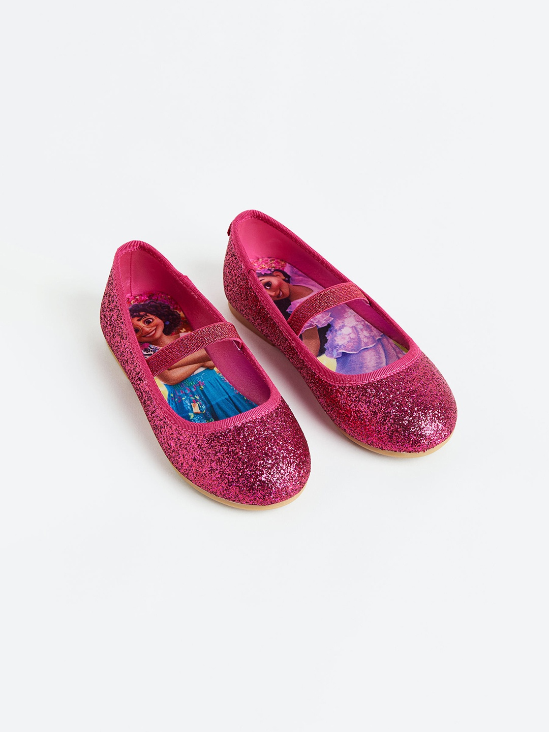 

H&M Girls Glittery Ballet Pumps, Fuchsia