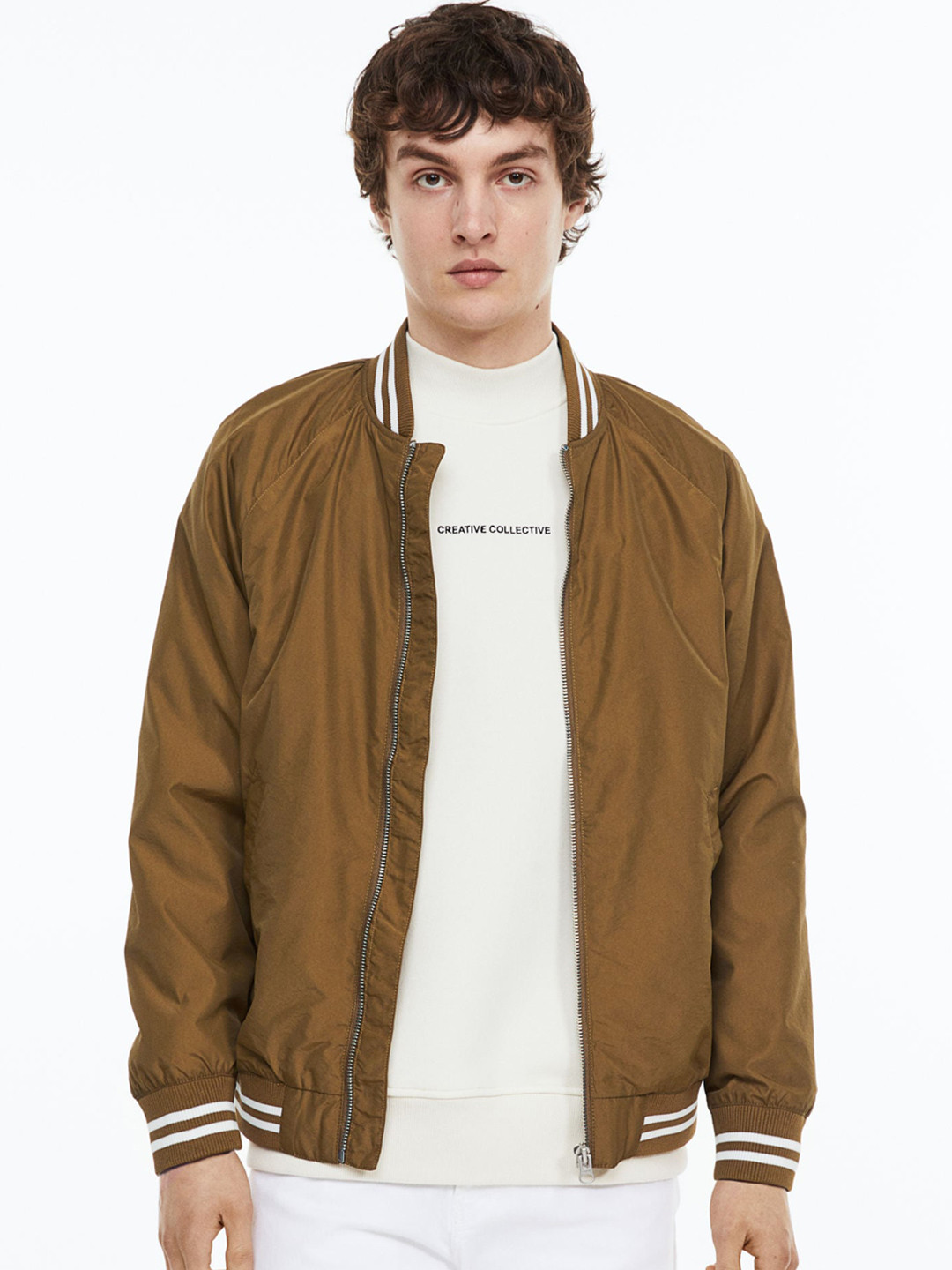 

H&M Men Bomber Jacket, Brown