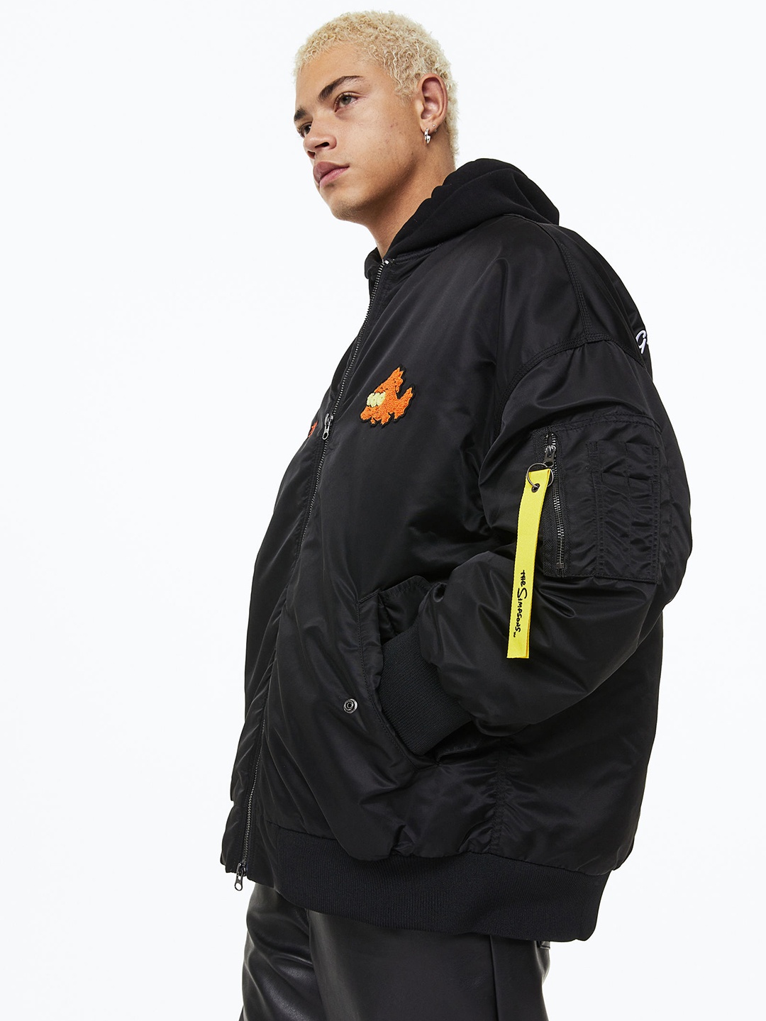 

H&M Oversized Fit Bomber Jacket, Black