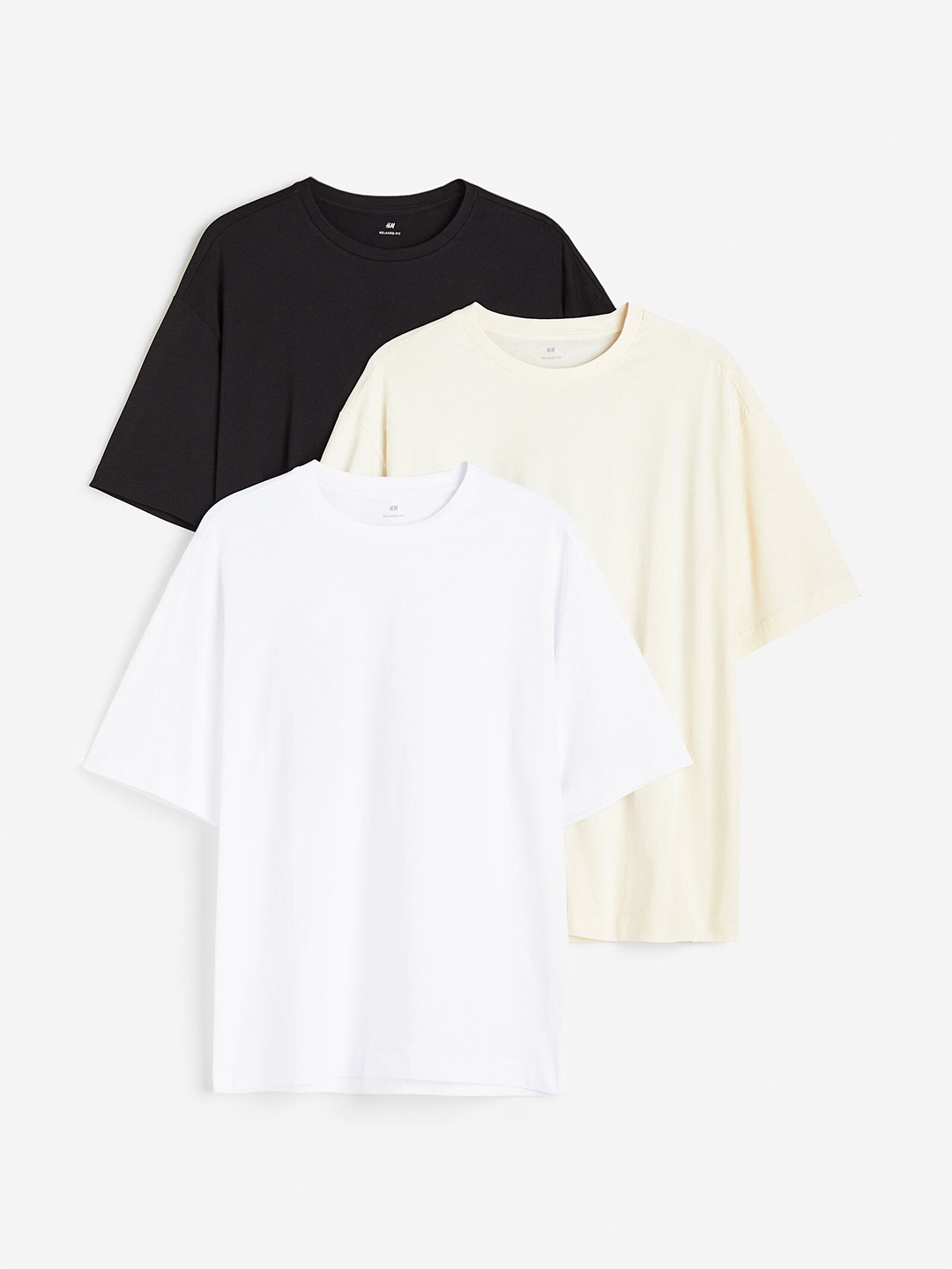 

H&M 3-Pack Relaxed Fit T-Shirts, Black