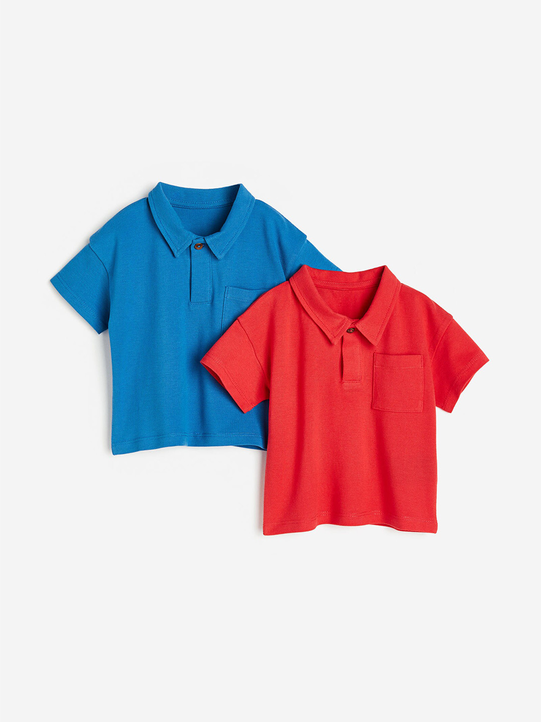 

H&M Boys 2-Pack Pure Cotton Piqu Polo Shirts, Blue