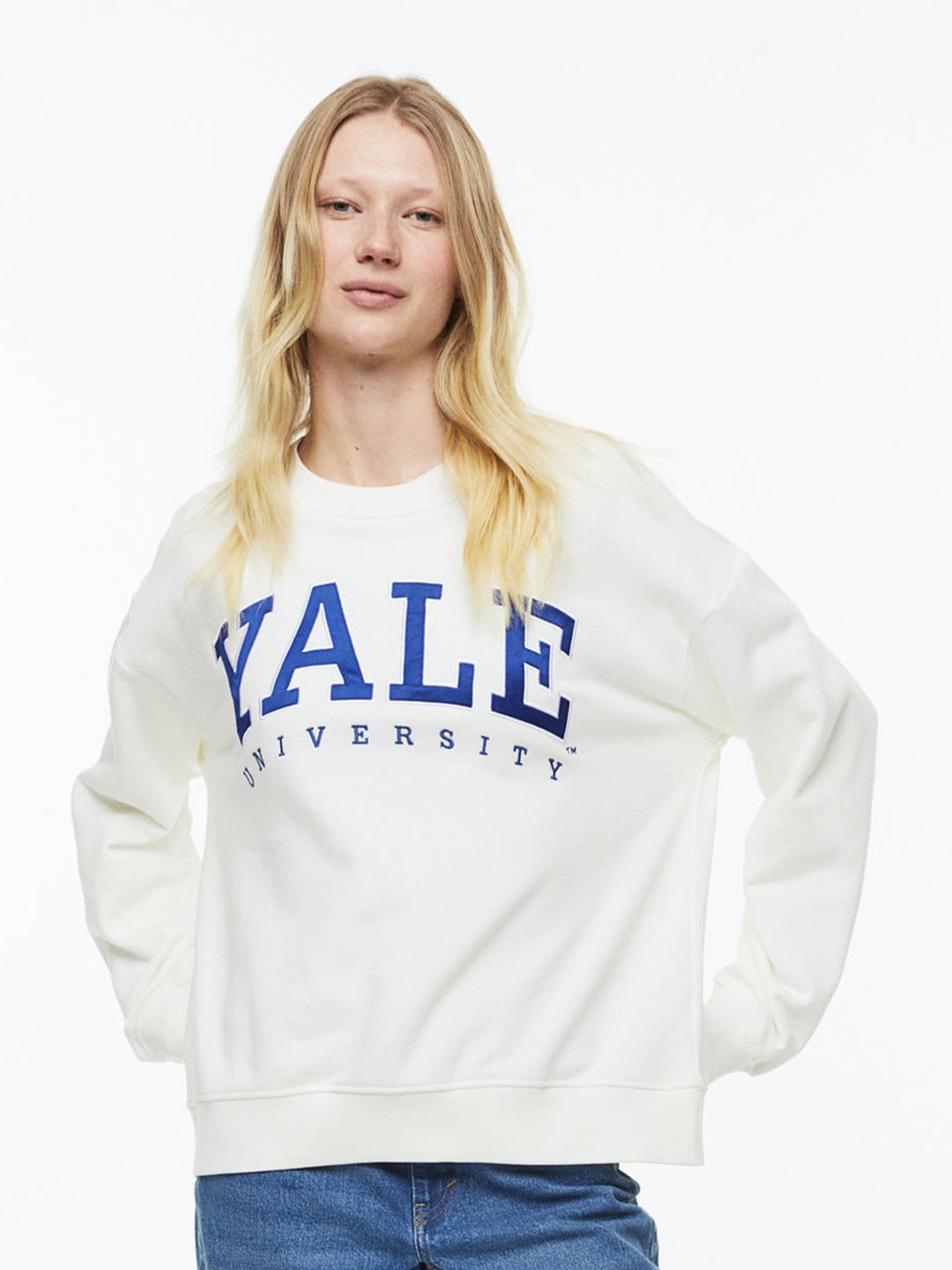 

H&M Women Motif-Detail Sweatshirt, White