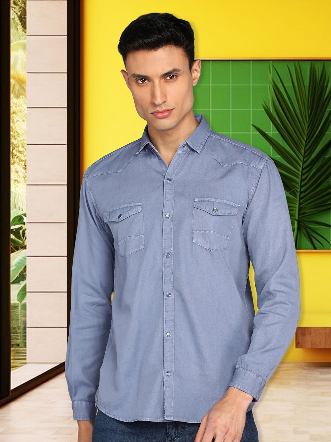 

Kuons Avenue Cotton Casual Shirt, Blue