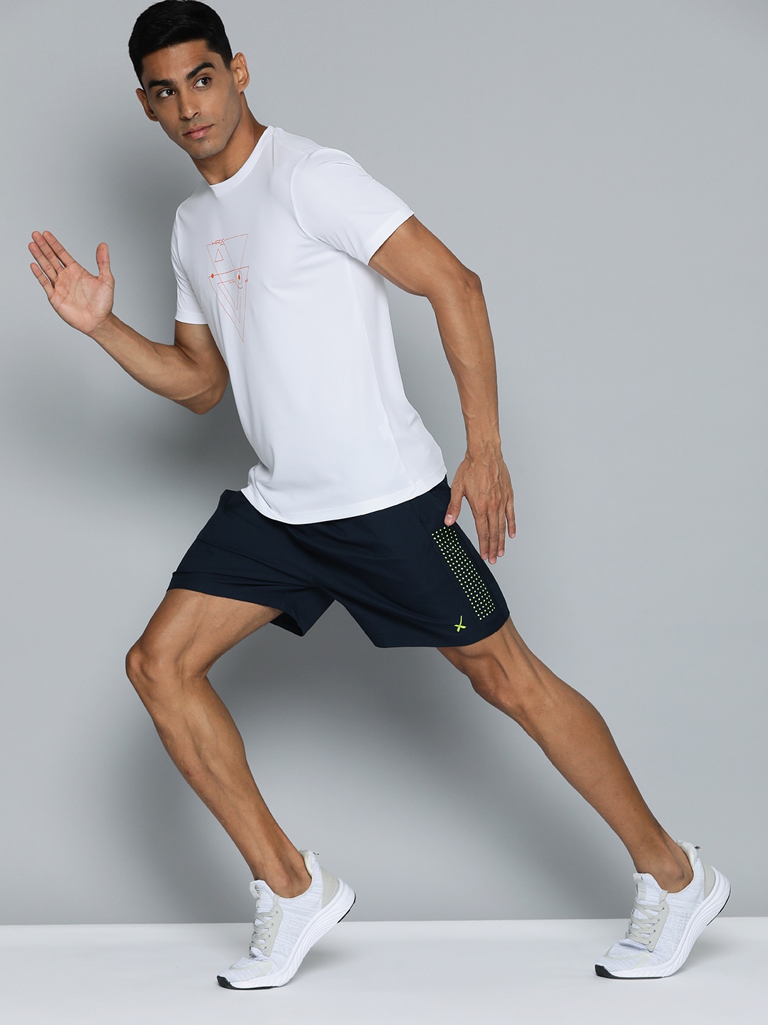 

HRX by Hrithik Roshan Brand Logo Printed Rapid-Dry Running T-shirt, White