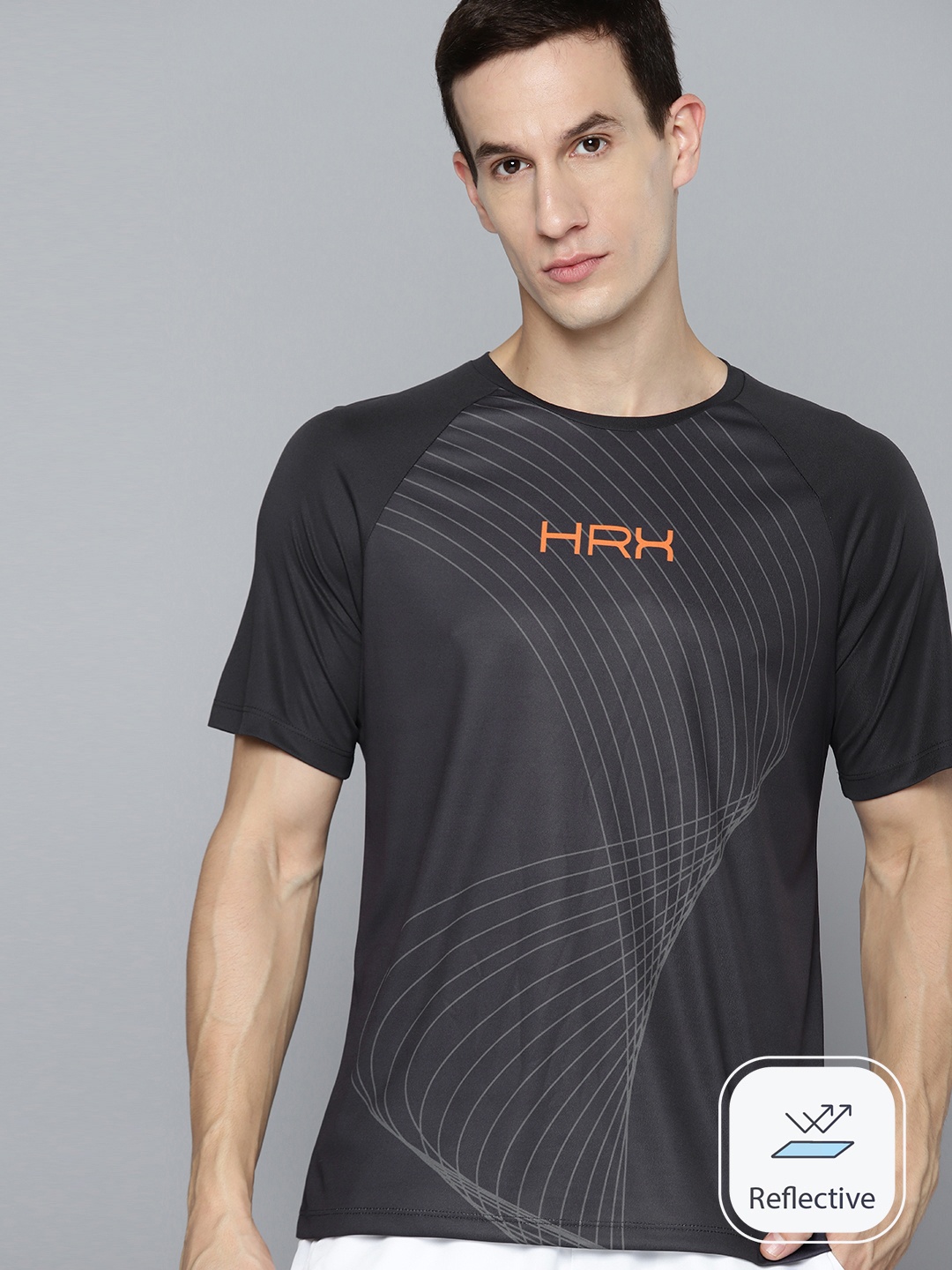 

HRX by Hrithik Roshan Rapid-Dry Printed Training T-shirt, Black