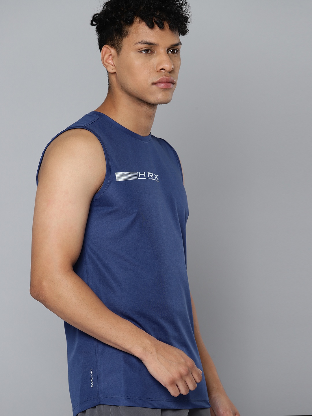 

HRX by Hrithik Roshan Men Rapid-Dry Running T-shirt with Reflective Detail, Teal