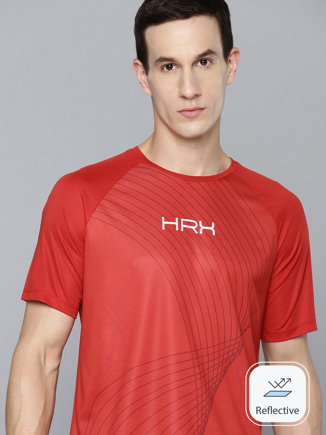 

HRX by Hrithik Roshan Rapid-Dry Printed Training T-shirt, Red