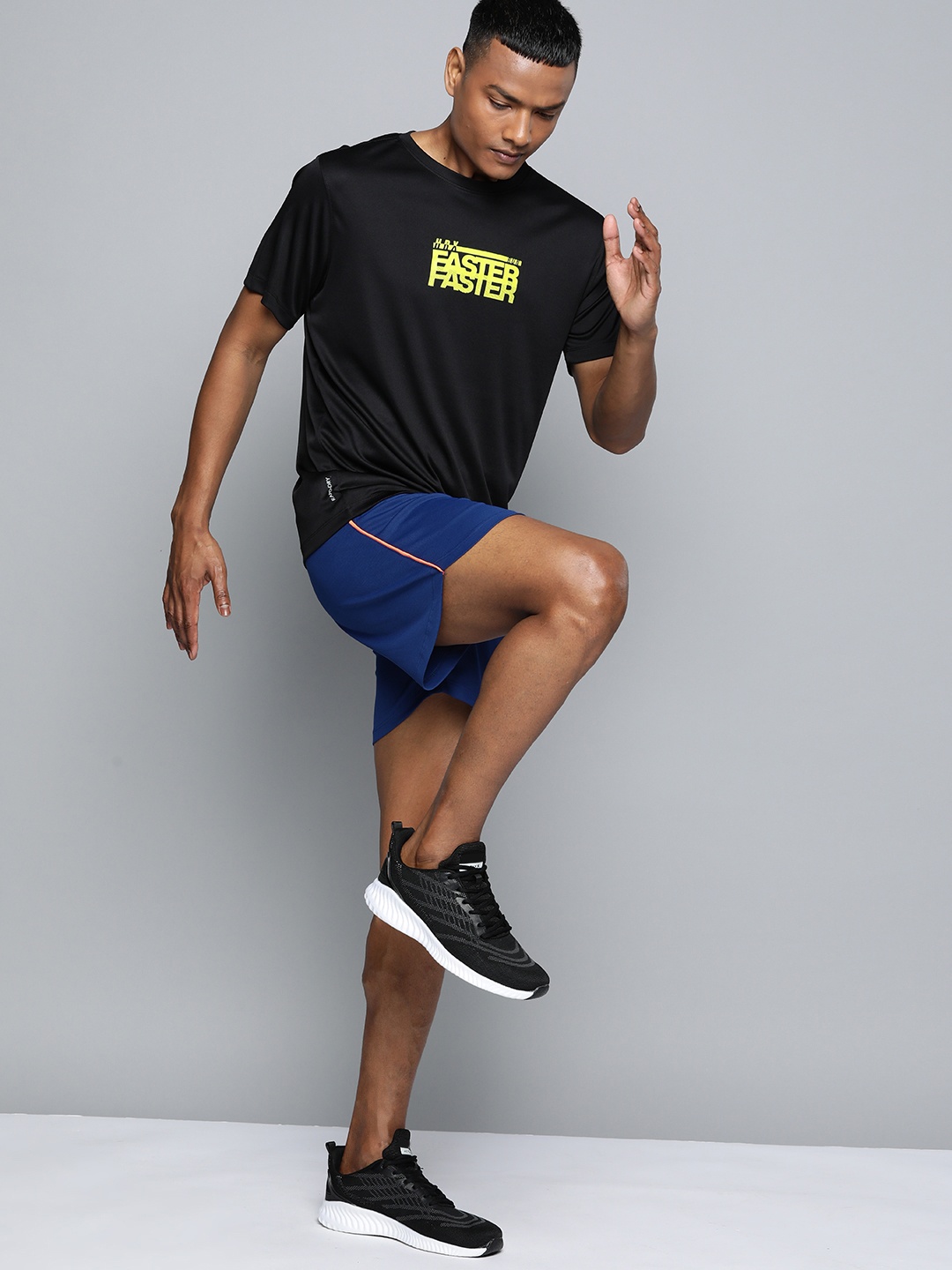 

HRX by Hrithik Roshan Typography Print Rapid-Dry Running T-shirt, Black