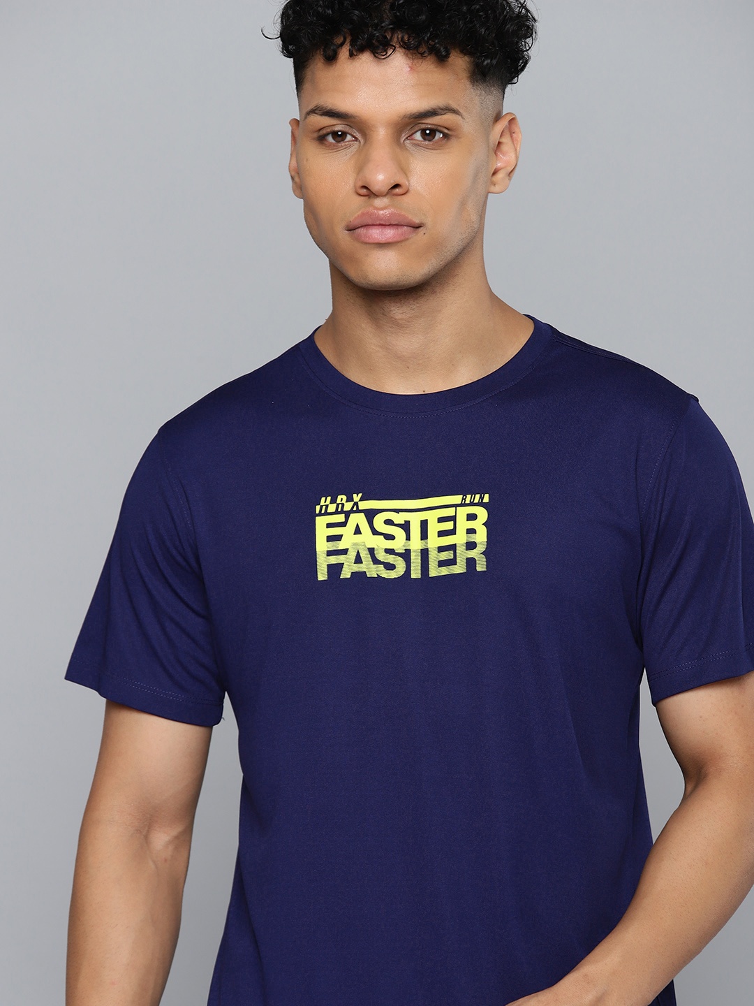 

HRX by Hrithik Roshan Men Running Typography Printed T-shirt, Navy blue