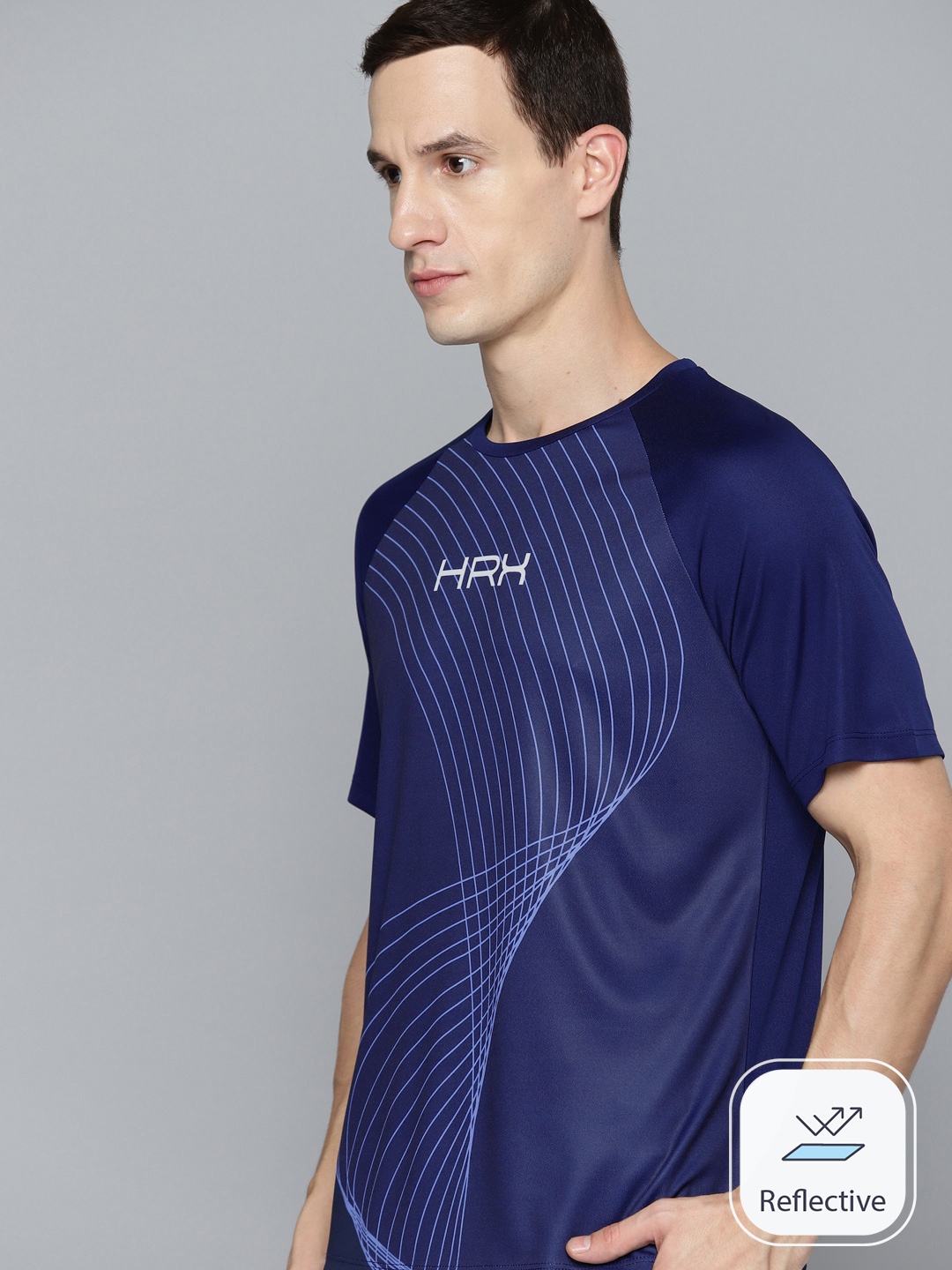 

HRX by Hrithik Roshan Rapid-Dry Printed Training T-shirt, Blue