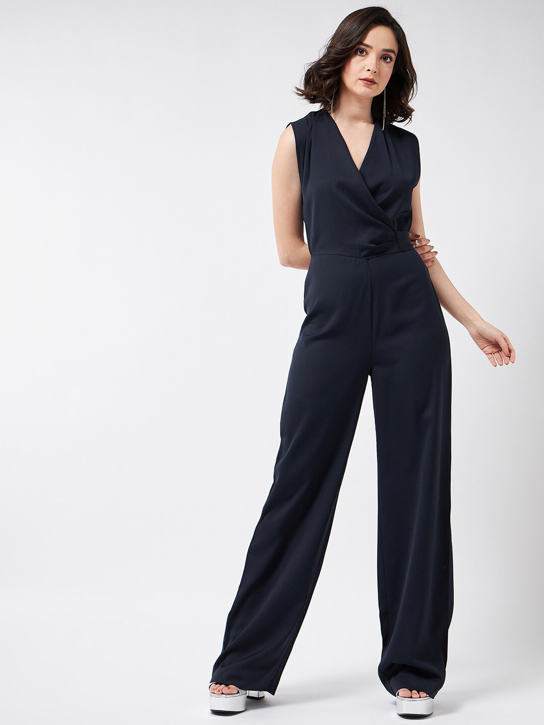 

MAGRE Wrap Basic Jumpsuit, Navy blue