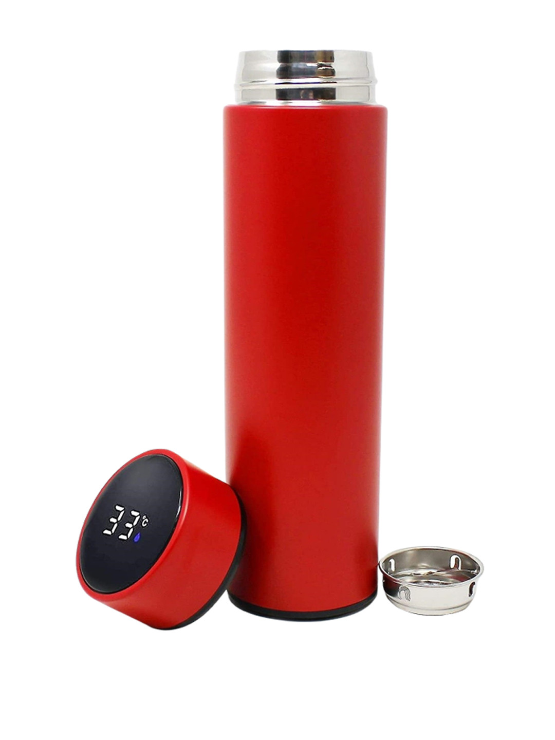 

Awestuffs Red Smart Vacuum Insulated Water Bottle With LED Temperature Display 500 ml