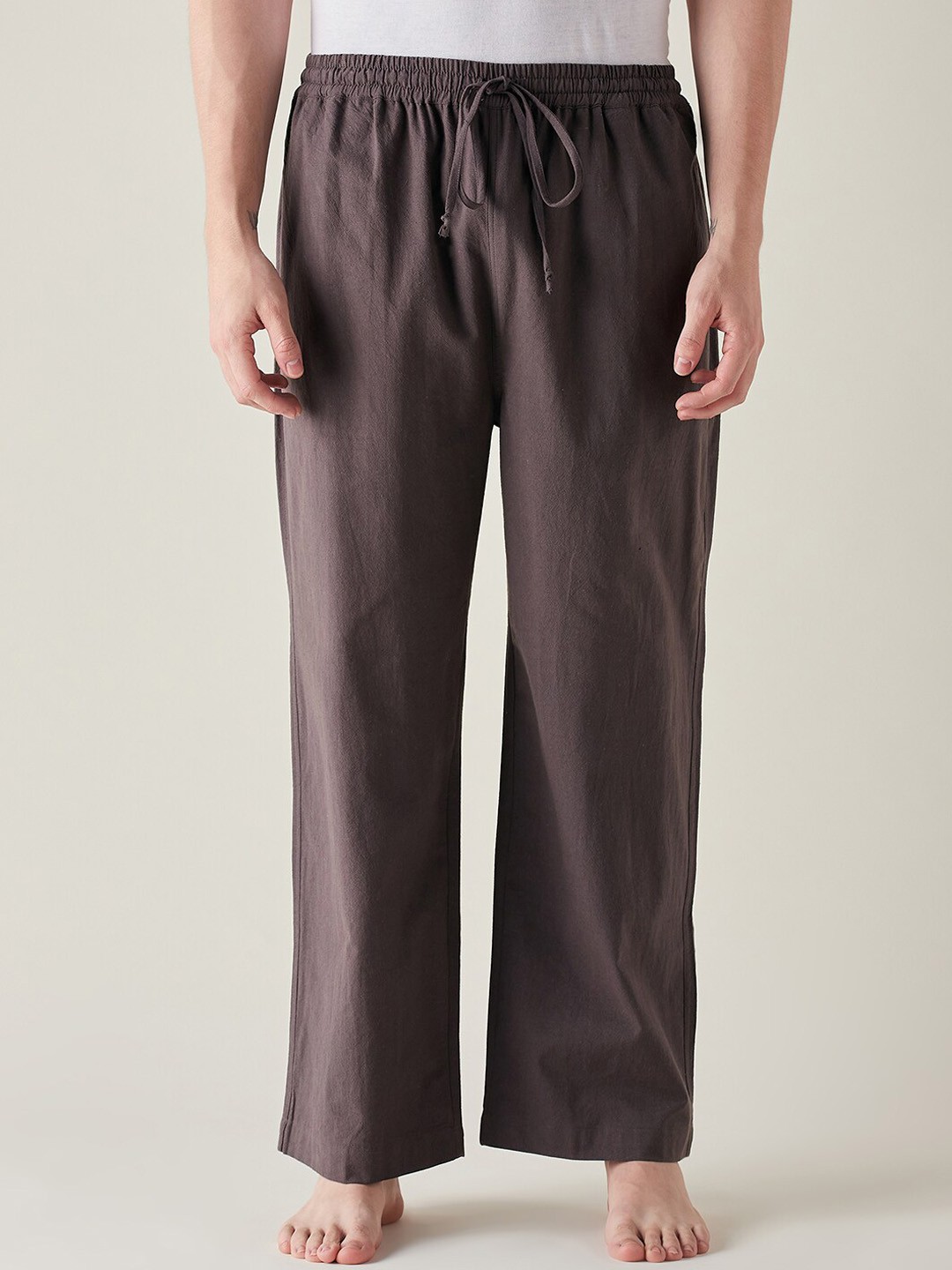 

The Kaftan Company Men Mid-Rise Pure Cotton Lounge Pants, Grey