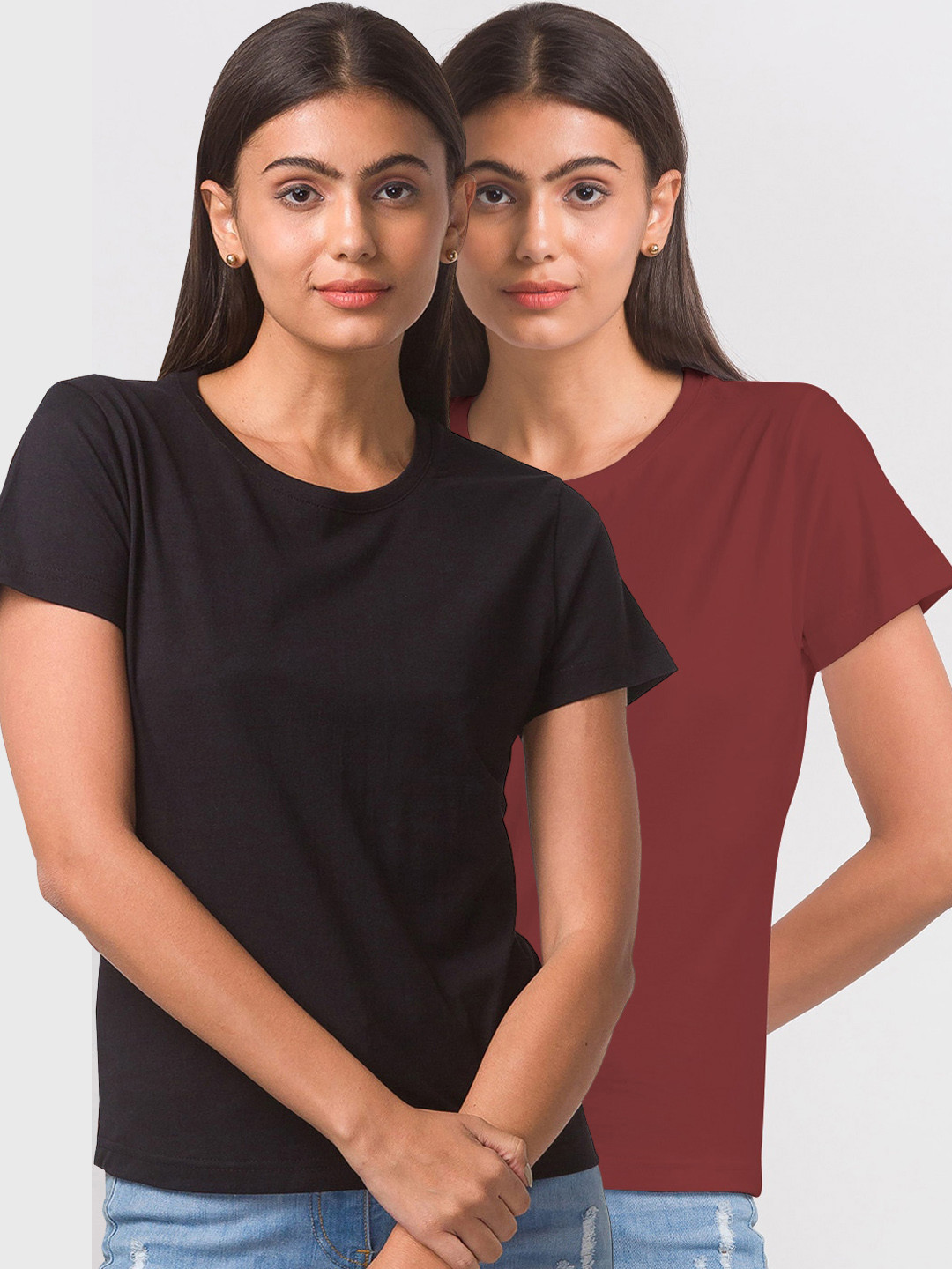 

FashionRack Pack Of 2 Cotton Lounge Tshirts, Black