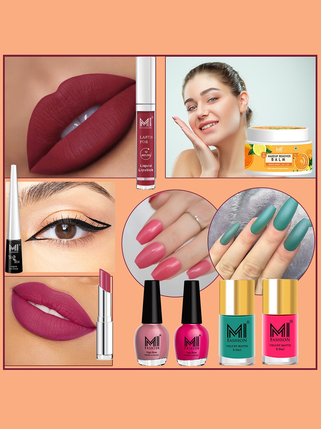 

MI FASHION 8 Pcs Premium Makeup Gift Set - Combo B175, Multi