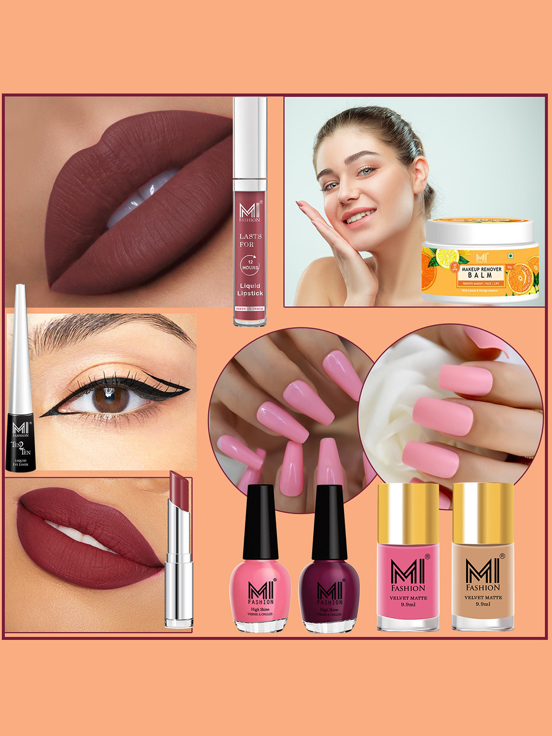 

MI FASHION 8 Pcs Premium Makeup Gift Set - Combo B152, Multi