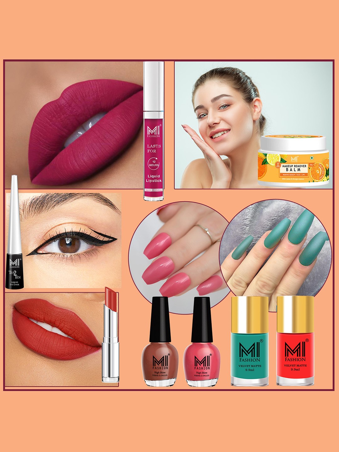 

MI FASHION 8 Pcs Premium Makeup Gift Set - Combo B223, Multi