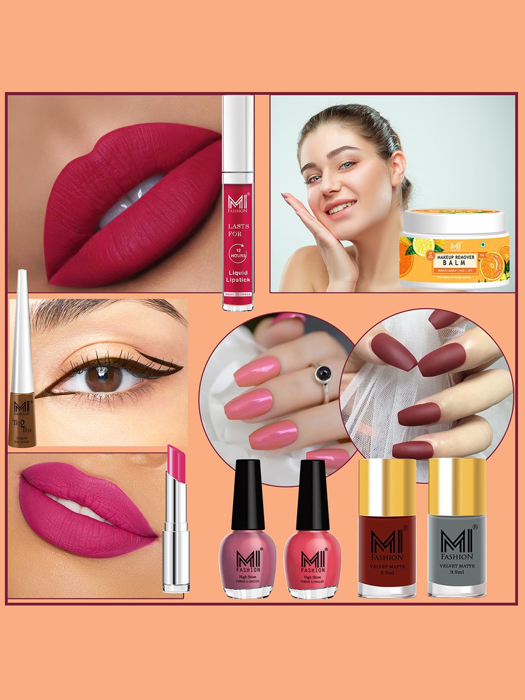 

MI FASHION 8 Pcs Premium Makeup Gift Set - Combo B230, Multi
