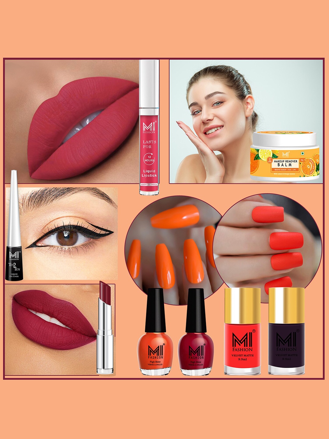 

MI FASHION 8 Pcs Premium Makeup Gift Set - Combo B154, Multi