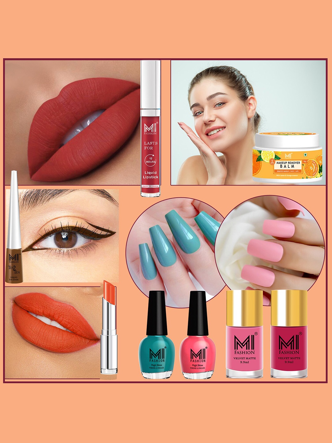 

MI FASHION 8 Pcs Premium Makeup Gift Set - Combo B224, Multi