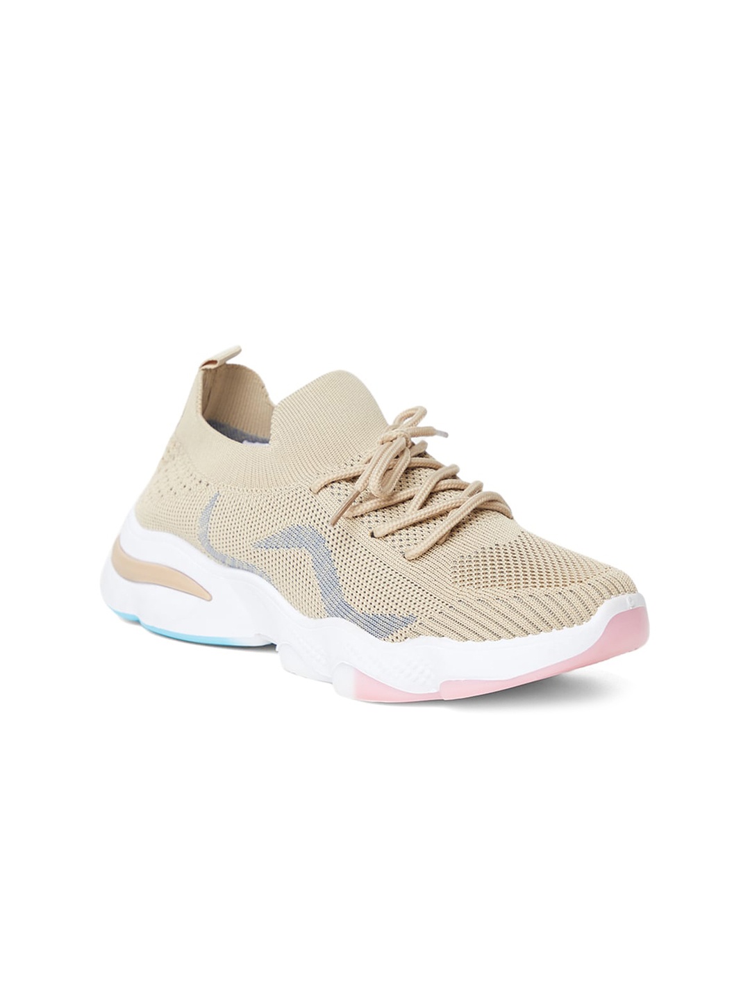 

MOZAFIA Women Woven Design Sneakers, Beige