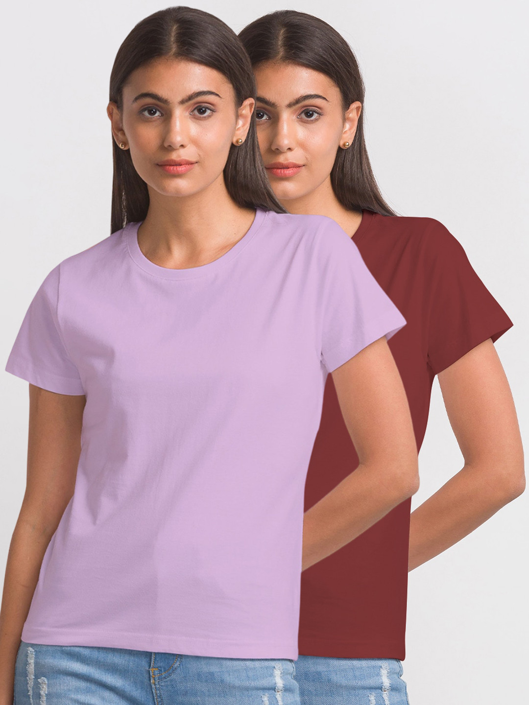 

FashionRack Pack Of 2 Cotton Lounge Tshirts, Lavender
