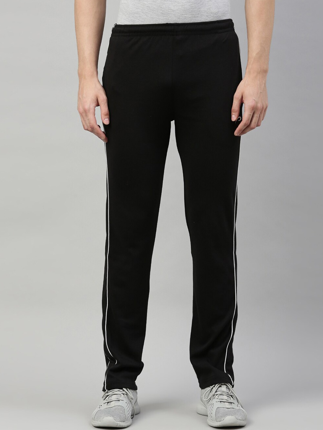 

Proline Men Mid-Rise Cotton Sports Track Pants, Black