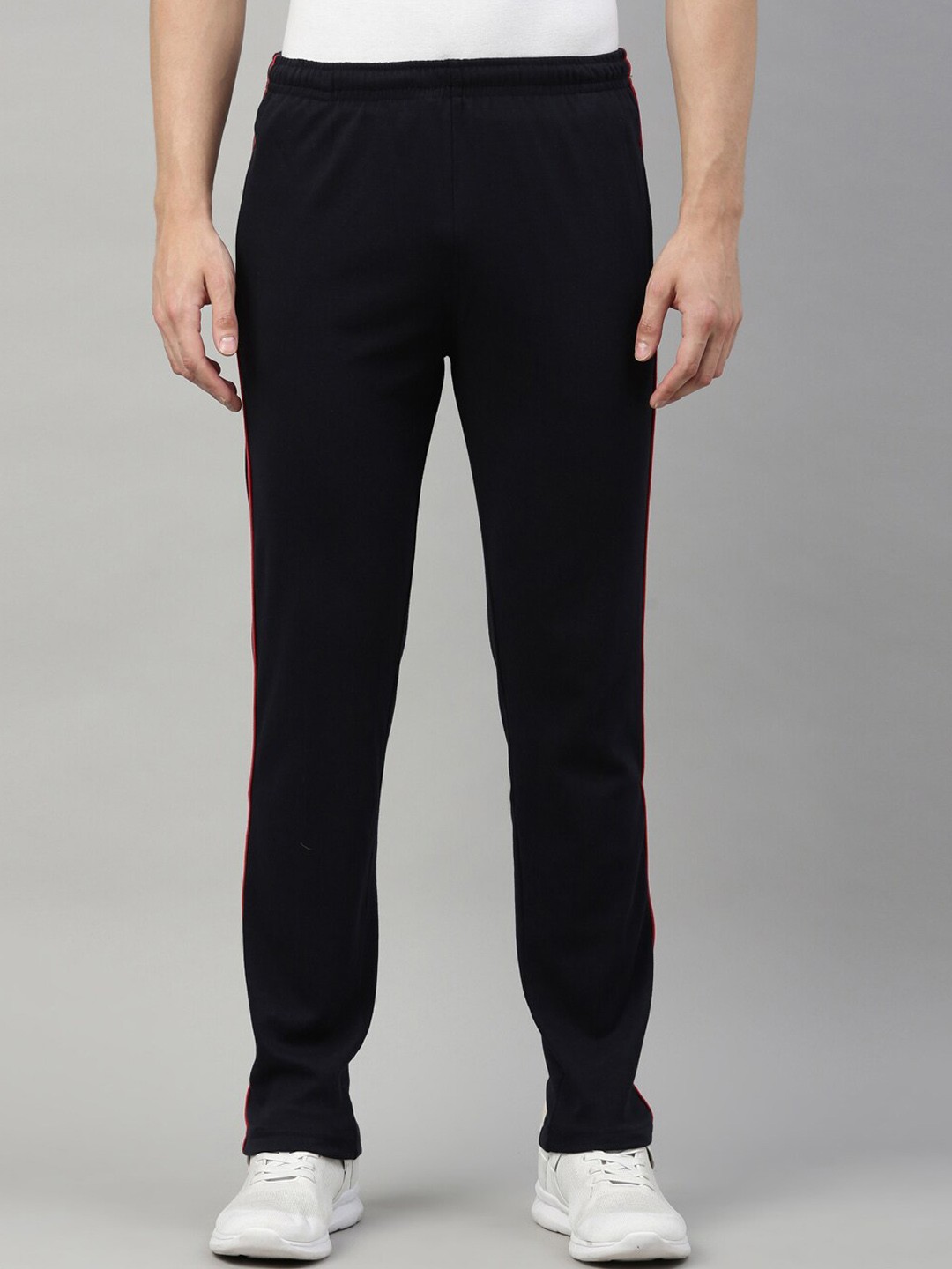 

Proline Men Striped Details Cotton Sports Track Pant, Navy blue