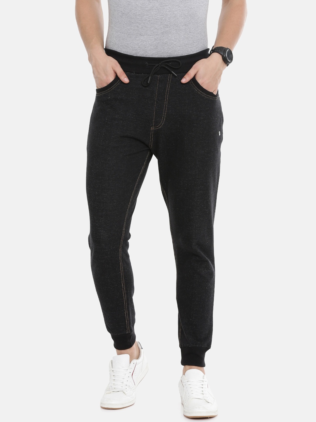 

Proline Men Mid Rise Cotton Sports Joggers, Black
